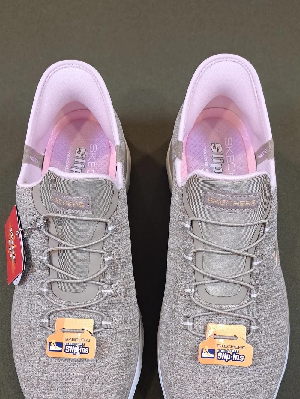 Skechers Slip-ins: Summits - Everyday Set - Color: Taupe/Pink - Size: Women 9 W